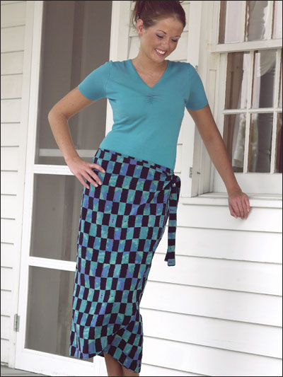 Checkerboard Wrap Skirt